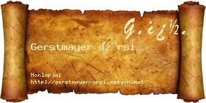 Gerstmayer Örsi névjegykártya